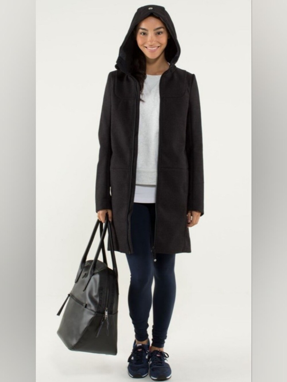 Lululemon City Softshell Tweed Jacket Coat $268 4 Black Perfect Condition